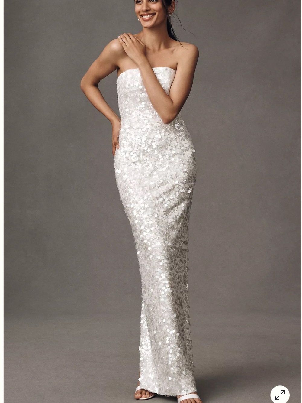 Helsi Serena Strapless Sequin Gown White